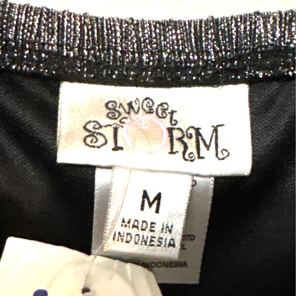 NWT  Sweet Storm Silver Metallic and Black Jumpsuit Med Holiday Party Formal - Picture 2 of 10